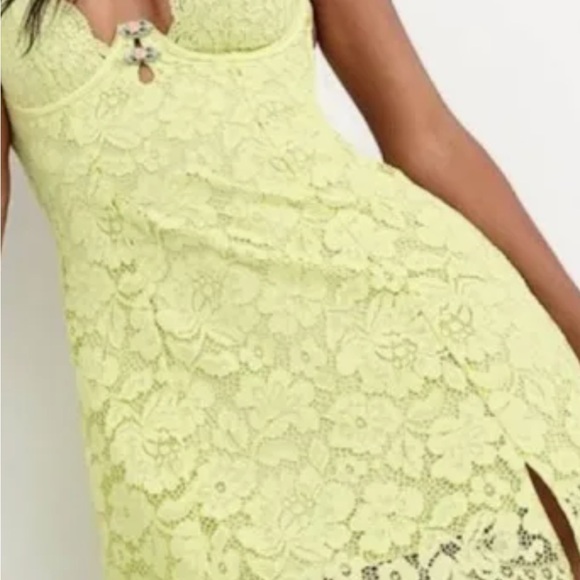 For Love & Lemons Creamsicle Lace Dress Victoria’s Secret Victoria SZ L teal - Picture 10 of 14